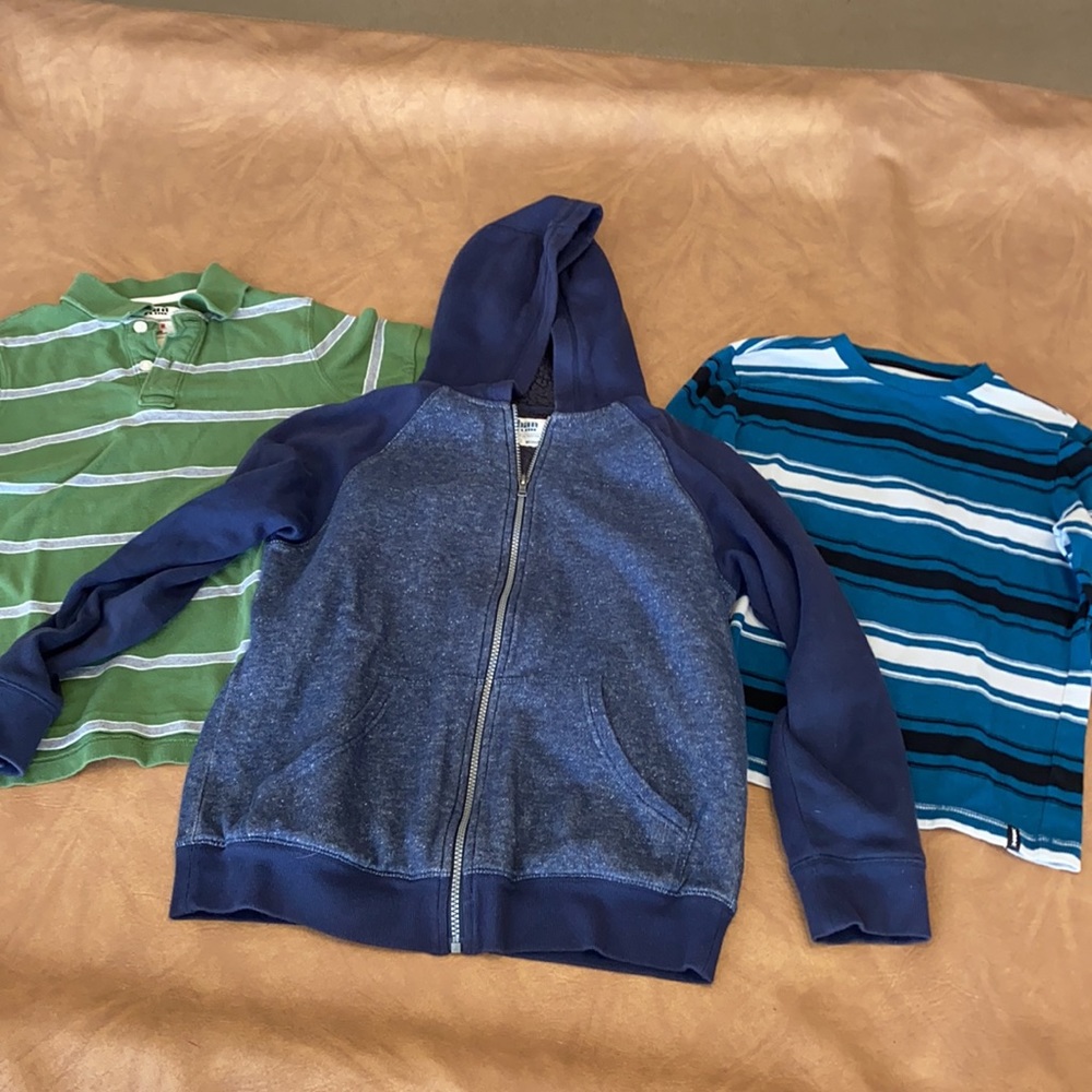 Boy’s Yth M hooded jacket & Urb Pipeline Polo & 10/12 Tony Hawk T